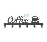 BCOATH Support de Tasse à Café Mural en Fer Noir, Organisateur Créatif Rond pour Rangement Pratique Petite la Cuisine, Porte-tasses Suspendu Délicatement Conçu, 1 Set