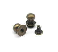 BCOMFY 10 pièces en Laiton Massif cuivre rotule Ronde Cuir Artisanat Sac Sac à Main Ceinture vis arrière Clou Rivet vis Mamelon Goujon Spot (Color : Antique Brass, Size : Head Diameter 6mm)