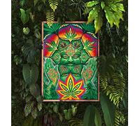 BCTS Affiche vintage Canna ommandments du Stoner Poster vintage Canna rt Marijuana Poster Love Weed Art Décoration amusante Plaque en métal 30,5 x 40,6 cm