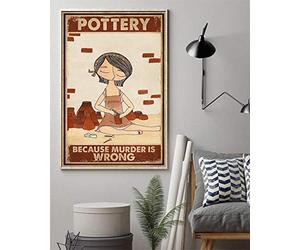 BCTS Poterie - Poster « Because Murder Is Wrong » - Affiche murale en métal - Décoration murale pour chambre à coucher, salon - 30,5 x 40,6 cm