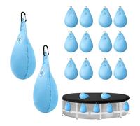 Bcuuozeeing Lot de 12 poids pour couverture de piscine, sac à eau de piscine, sac lesté de piscine avec crochet, bâche d'hiver pour piscine, sac de lestage (bleu ciel)