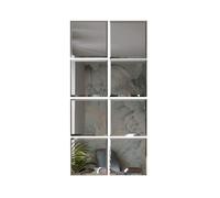 BD ART Lot de 8 Miroirs Carrés Adhésifs avec Bords Biseautés 20x20 cm - Carreaux de Miroir en Verre Véritable - Miroir Mural Décoratif sans Cadre - Fixation sans Perçage pour Salon, Chambre et Couloir
