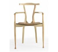 BD BARCELONA DESIGN chaise GAULINO (Naturel, coussin naturel C13 - Frêne verni et cuir)