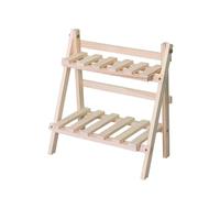 BDFJEDS Support Plante Outdoor Plant Shelves Solid Wood Double-Layer Storage Bedroom Decoration Rack Flower Desk and Organization(Have Rear Bumper)