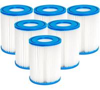 BDHI Filtre de Type II pour Pompe de Filtration Bestway 58094 pour Piscines Hors Sol, Filtre de Taille II Compatible avec la Pompe de Filtration Lay-Z-Spa, Lot de 6