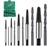 BDHYYM Lot de 10 extracteurs de vis à gauche, taraudeuses | Jeu d'extracteurs de vis pour M3-M12 et 1/8"-1/2" avec tarauds et forets 195 mm pour extracteur de vis endommagé