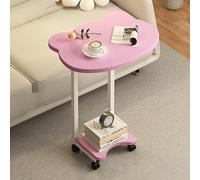 BDSDFSA Table d'appoint, Table d'appoint à 2 Niveaux, Bureau Debout Mobile, Ordinateur Portable(Pink)