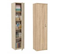BDW - Armoire avec 5 Étagères - Meuble de Rangement de 40 cm L, 185 cm H, 35 cm P - Armoire Chambre Enfant, Dressing Chambre Adulte ou Salle de Bain - 1 Porte - Chêne Sonoma