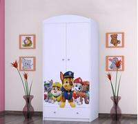 BDW Armoire pour enfants, motif super chiens chambre d'enfant, blanc