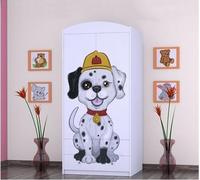 BDW Armoire pour enfants, motif super chiens chambre d'enfant, blanc