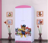 BDW Armoire pour enfants, motif super chiens chambre d'enfant, rose
