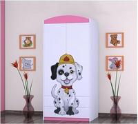 BDW Armoire pour enfants, motif super chiens chambre d'enfant, rose