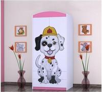 BDW Armoire pour enfants, motif super chiens chambre d'enfant, rose