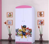 BDW Armoire pour enfants, motif super chiens chambre d'enfant, rose