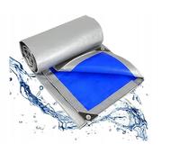 BDW Bâche de Protection Exterieur 75 g - Solide - Résistante au Gel - avec Filtre UV - Bleu Argent - 220-260 N - Bâche Imperméable - Structure Durable - Oeillets en Aluminium Tous Les 1 m - 6x8m
