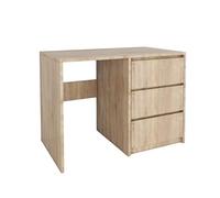 BDW - Bureau à 4 Tiroirs Spacieux Avec Rangement - Table Ordinateur - Construction Solide - Poste de Travail d'Étude - 96,2x75x50 cm - Chêne Sonoma