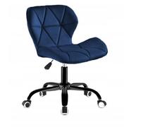 BDW Chaise de Bureau avec revêtement en Velours, Largeur d'assise 46,5cm, Pieds métalliques, réglable en Hauteur Chaise pivotante, pour Bureau, Salon, Chambre, Bleu