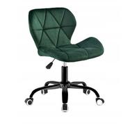 BDW Chaise de Bureau avec revêtement en Velours, Largeur d'assise 46,5cm, Pieds métalliques, réglable en Hauteur Chaise pivotante, pour Bureau, Salon, Chambre à Coucher, Vert