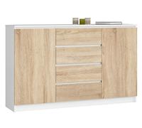 BDW - Commode, 4 tiroirs 2 portes, salon, chambre à coucher, K160, 160 x 40...
