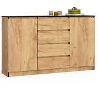 BDW - Commode, 4 tiroirs 2 portes, salon, chambre à coucher, K160, 160 x 40...