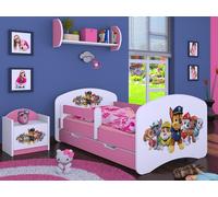 BDW Cot Super Dogs, lit bébé nursery, rose (motif 3), 160 x 80 cm