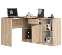 BDW Ensemble Bureau et Commode 2en1 - Bureau d'angle Bureau - Coin Bureau - Table d'angle Gaming - Bureau Home Office - 120x79x129cm - Chêne Sonoma