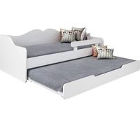 BDW Lit d'enfant 2 plans de couchage, Lit d'adolescent 2 matelas, Blanc, 140x70