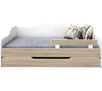 BDW Lit d'enfant 2 plans de couchage, Lit d'adolescent 2 matelas, Chêne Sonoma, 140x70