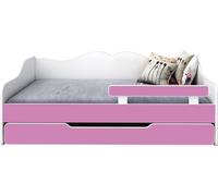 BDW Lit d'enfant 2 plans de couchage, Lit d'adolescent 2 matelas, Rose, 140x70