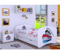 BDW, Lit d'enfant avec matelas & coffre de lit, 180x90