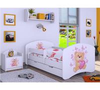 BDW Lit d'enfant avec matelas et coffre de lit, 140x70