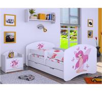 BDW Lit d'enfant avec matelas et coffre de lit, 140x70