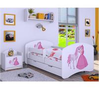 BDW Lit d'enfant avec matelas et coffre de lit, 190x90