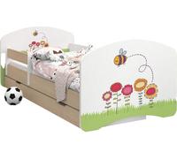 BDW Lit d'enfant, double face avec tiroir, Abeille, 180/90