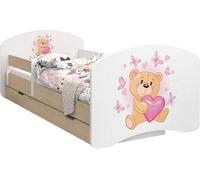 BDW Lit d'enfant, double face avec tiroir, ourson en amour, 180/90