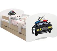 BDW Lit d'enfant, double face avec tiroir, police, 180/90