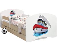 BDW Lit d'enfant, double face avec tiroir, Un grand bateau, 180/90