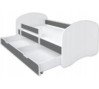 BDW, Lit d'enfant Lit d'adolescent avec tiroir & matelas, Gris, 180x80