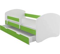 BDW, Lit d'enfant Lit d'adolescent avec tiroir & matelas, Vert, 160x80