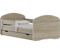 BDW NOUVEAU Lit d'enfant, 2 plans de couchage, 2 matelas, lit double, Chêne Sonoma, 200x90