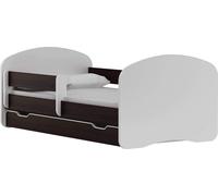 BDW NOUVEAU Lit d'enfant, 2 surfaces de couchage, 2 matelas, lit double, bois wengé, 180x90