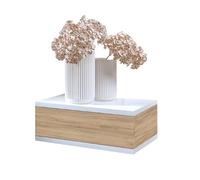 BDW Table de Chevet Suspendue - Table de Nuit avec Tiroir pour Chambre à Coucher et Chambre d'Adolescent - Moderne, Loft - Meuble - Blanc/Artisanat Or