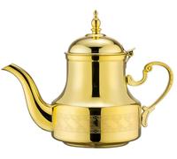 BDXZJ Théière Orientale en Acier Inoxydable Style Luxueux 1.2L Théière Arabe Motif Facetté Article De Table pour Réception, Cafetière Marocaine avec Motif Laser Bouilloire Induction B