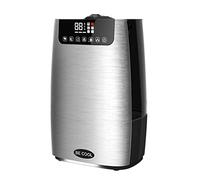 BE COOL Humidificateur et diffuseur d'arômes, humidificateur d'air froid et chaud pour jusqu'à 50 m², convient pour chambre à coucher, 4 filtres, veilleuse, panneau tactile, écran LED, télécommande