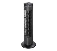 BE COOL Ventilateur tour 73 cm, 50 W, ventilateur sur pied avec oscillation, 3 vitesses, minuterie 2h, commande par bouton rotatif, boîtier en polypropylène robuste, noir, BCTU76CMZ