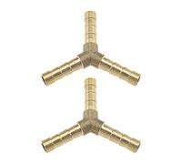 be in your mind 2pcs 6mm Barbe en Laiton Raccord de Tuyau Y-Type 3 Voies Joint de Tuyaux Connecteur Adaptateur 1/4 Pouces Compatible pour Air Eau Mazout Gaz