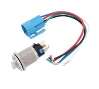 Be In Your Mind Interrupteur rotatif à 2 positions avec lumière LED bleue SPDT 1NO 1NC 19 mm 5 broches 12 V ~ 24 V