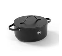 BE Living Essential Faitout avec couvercle 28 cm - Revêtement antiadhésif en céramique - Compatible induction - Sans PTFE ni PFOA - Noir