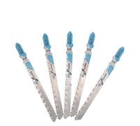 BE-TOOL Lot de 5 lames de scie sauteuse T127D avec tige en T universelle pour couper du métal, du bois, du PVC et plus encore - Compatible avec Bosch, Dewalt, Hitachi, Makita, Festool, etc