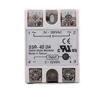 BE-TOOL Relais statique SSR-40DA DC 3-32 V Entrée AC 24-380 V Out Module relais statique monophasé pour contrôleur de température Pid